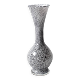 Vase en verre de Murano bicolore vintage blanc et noir / Italie / années 1970
