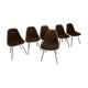 Set of 6 Charles and Ray Eames chairs for Herman Miller, 1960-70's