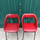 Paire de fauteuils Skaï rouge 1970