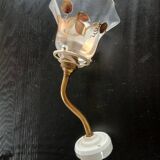 Elbow Wall Lamp Porcelain Tulip Gold with Flowers