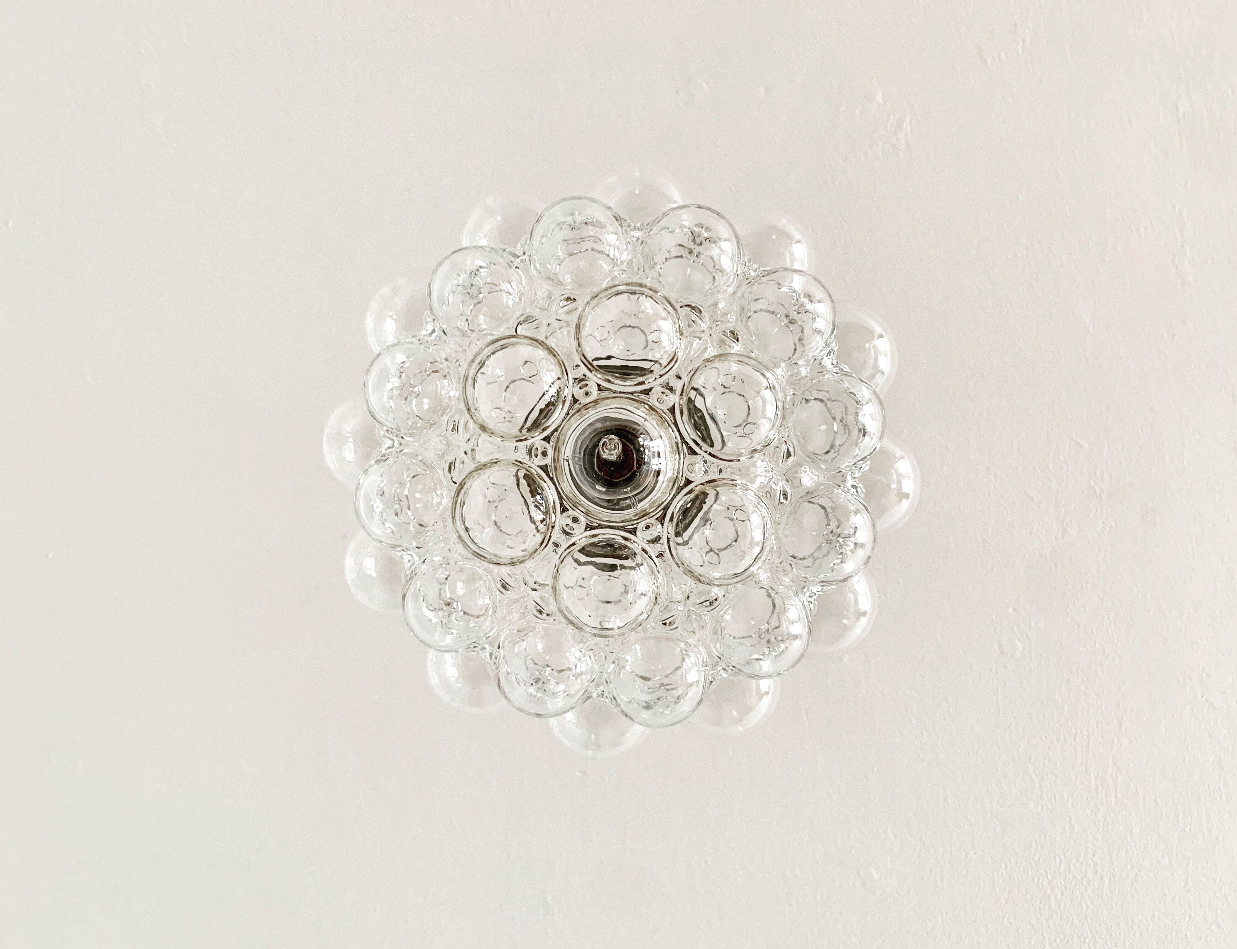 Large Mid Century Modern bubble pendant lamp by Helena Tynell for Glashütte Limburg