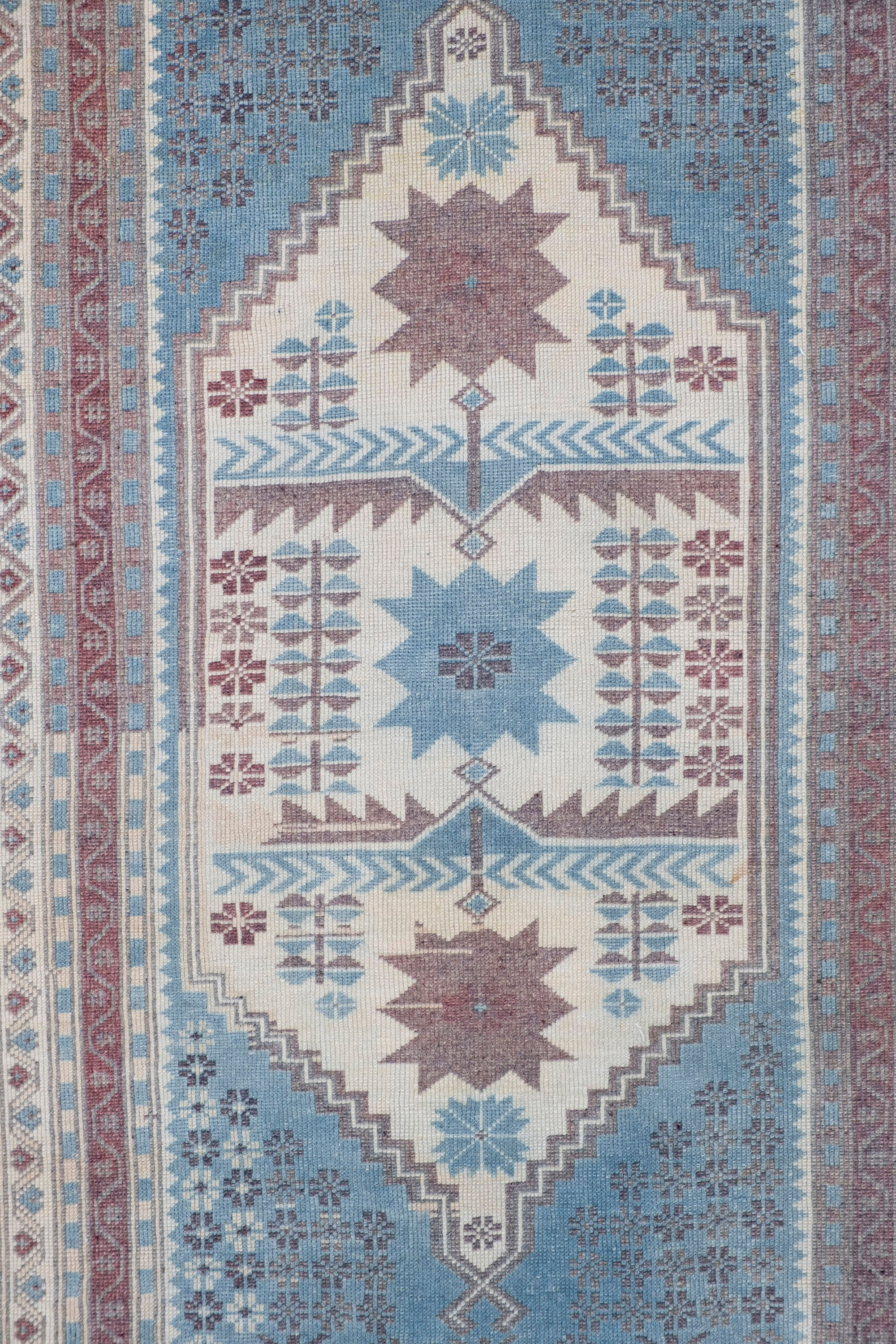 Vintage faded turkish oushak rug 103 x 190 cm