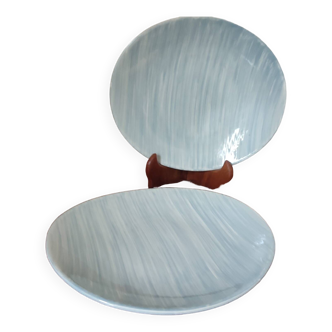 Lot 2 oval plates Salins France Caribbean model