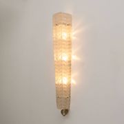 Pair of Art Deco Style Brass and Murano Glass Gold Graniglia Sconces
