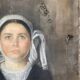 Painting young girl praying