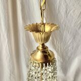 Hot air balloon pendant with glass tassels and gold frame