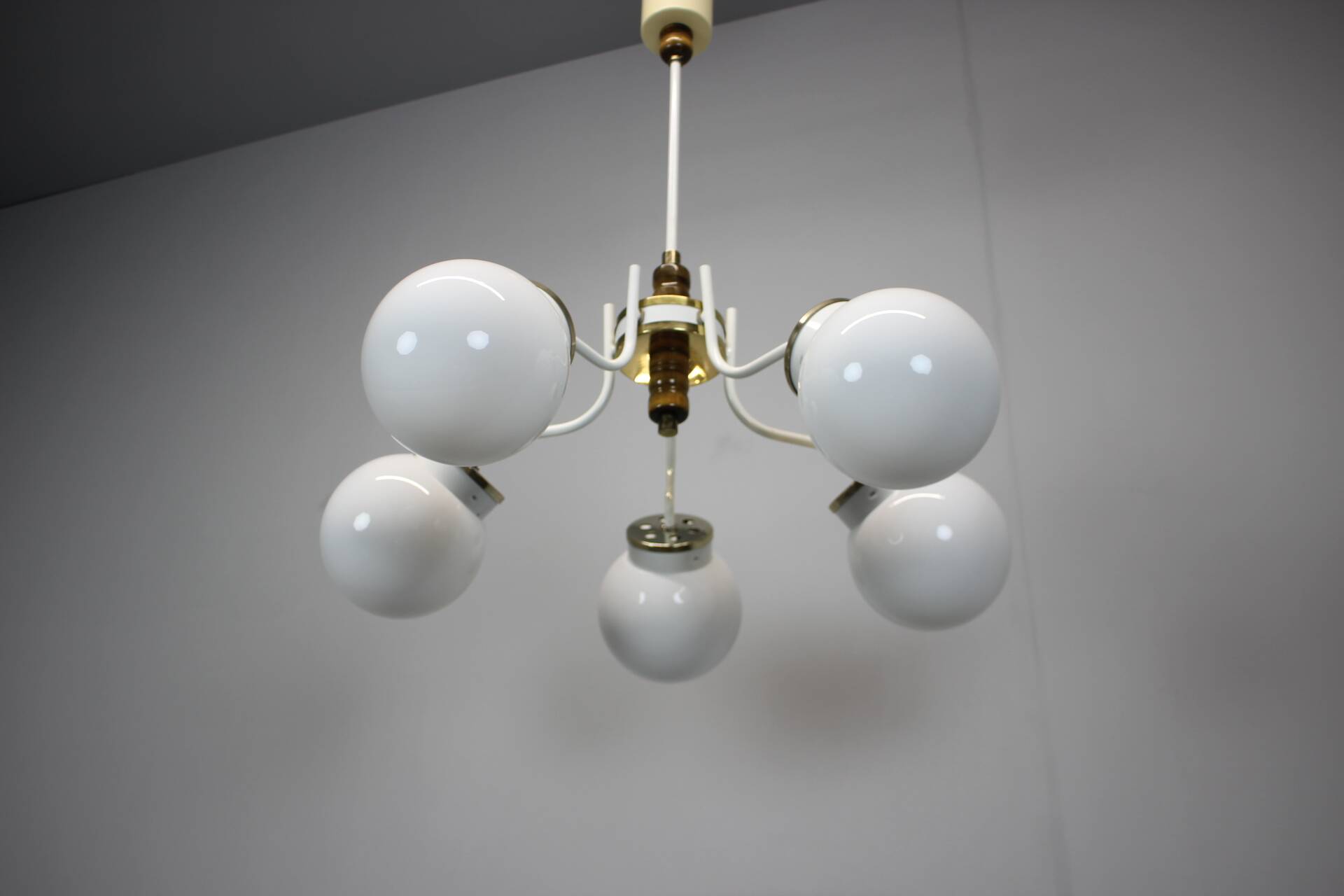 1970s glass chandelier, Czechoslovakia