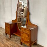 Hairdresser Art Deco styke from the early 20th century in mahogany with marquetry and mother-of-pear details