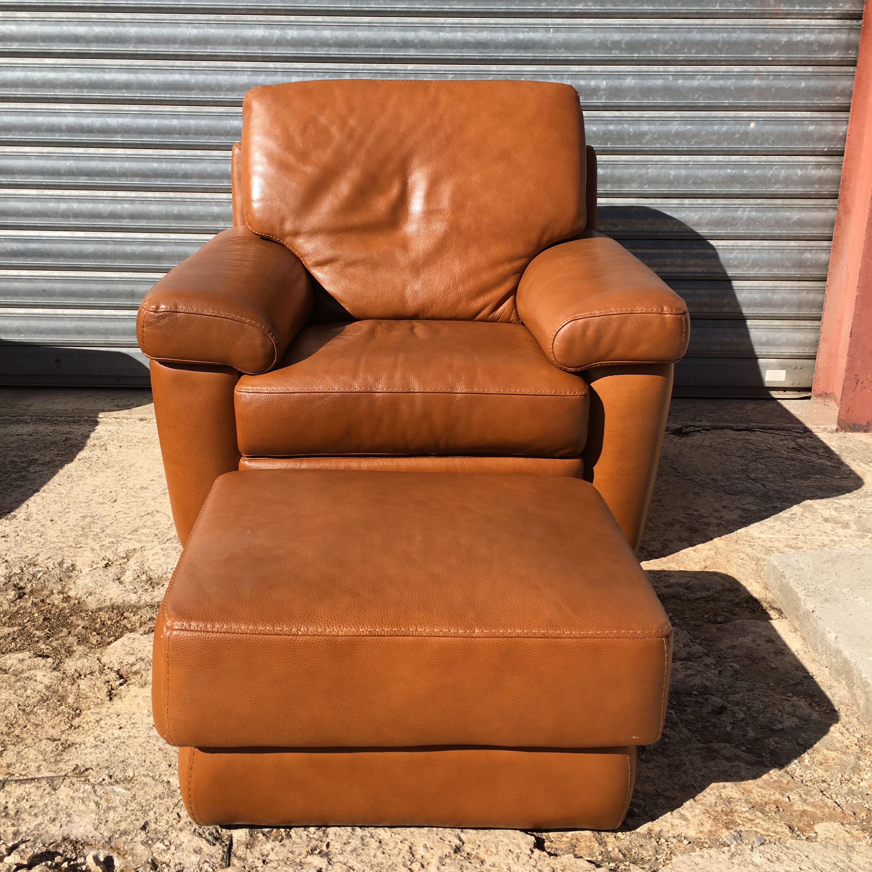 Leather armchair and ottoman 80 Burov