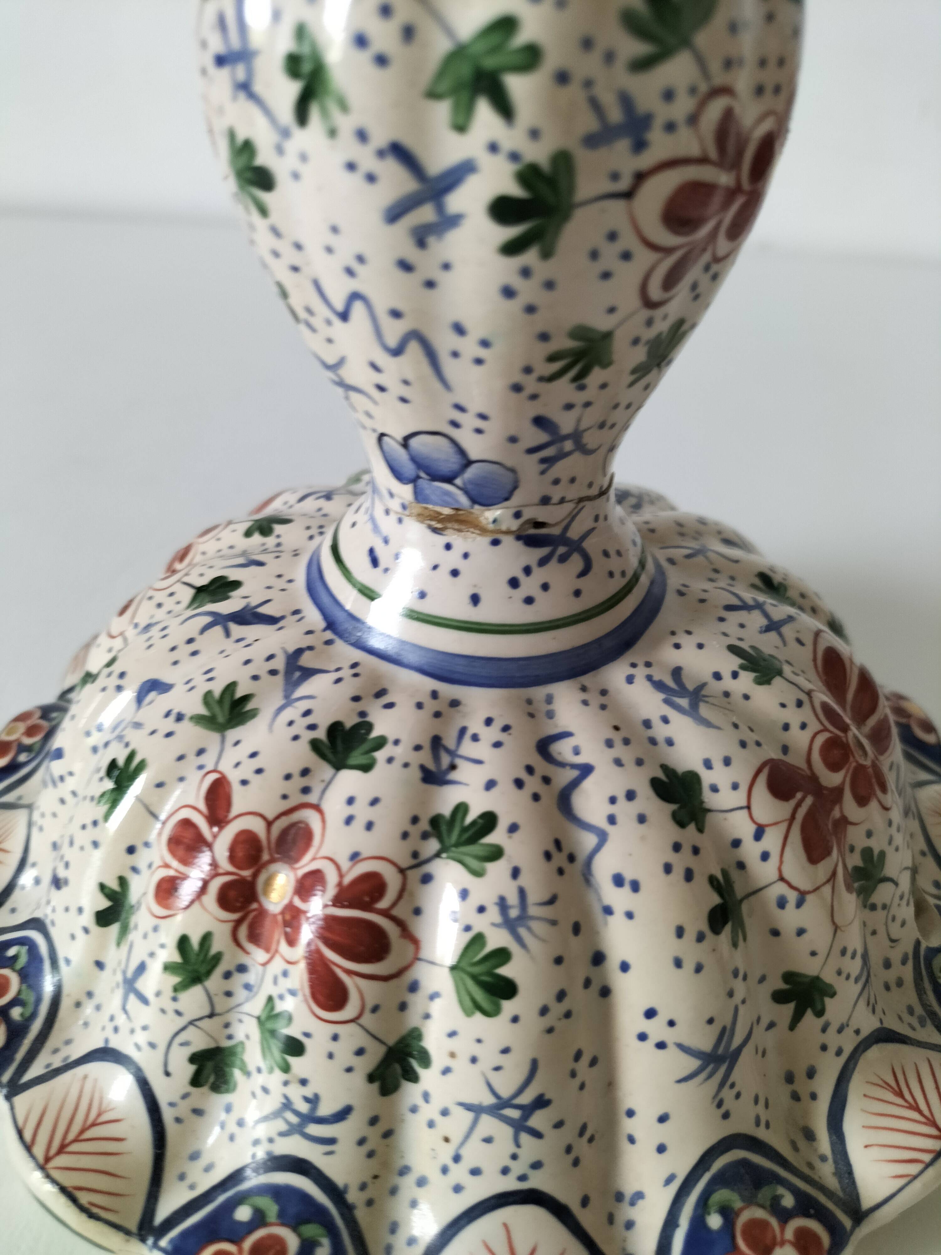 Earthenware lamp base signed Roger Colas – Cashmere decor – Clamecy