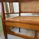 Art Deco wooden and cane bench