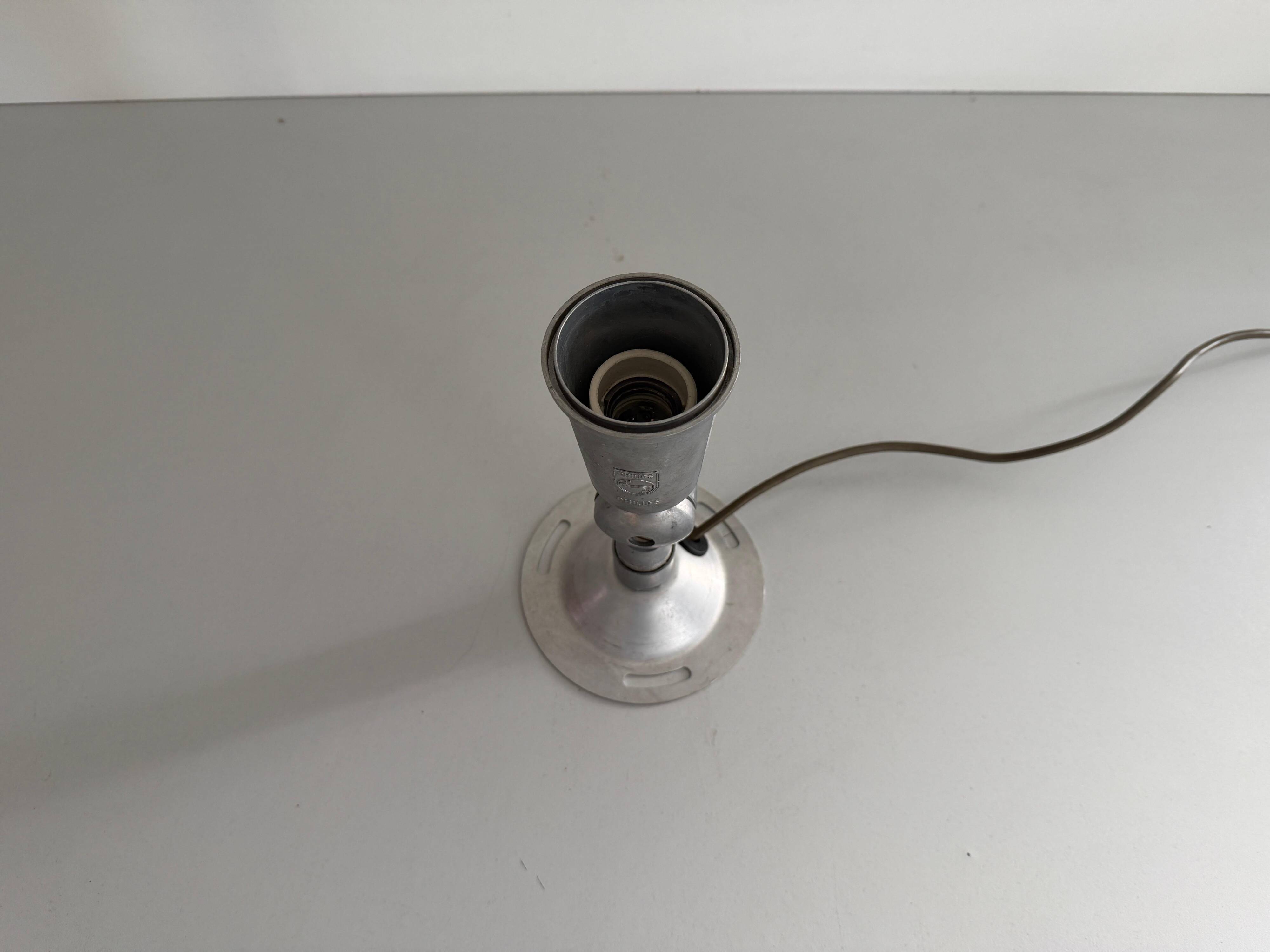 Adjustable head table lamp in aluminium by Philips, 1960s, Germany
