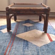 Bamboo and smoked glass coffee table,1960s