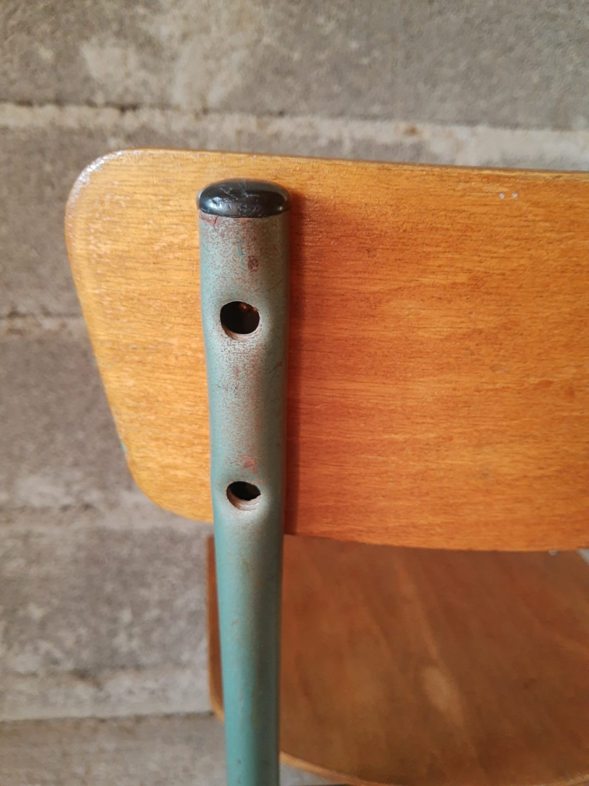Vintage wood & metal school chair