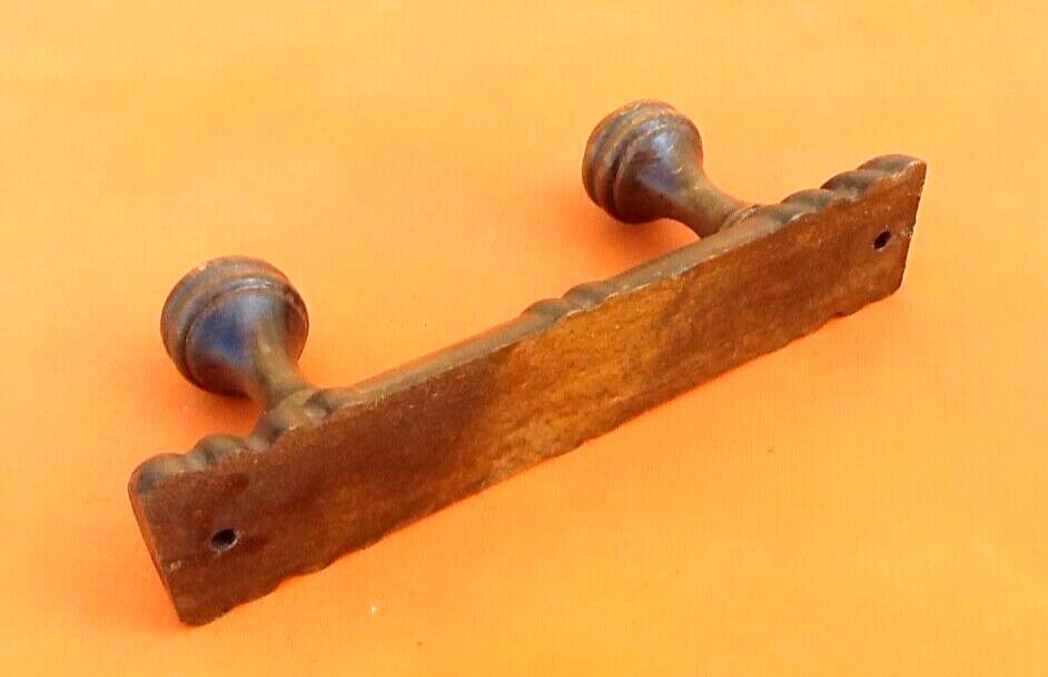 Wall coat rack with 2 coat hooks Turned wood