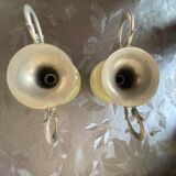 Pair of amphora in onyx and metal