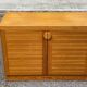 1970s wooden low storage chest.