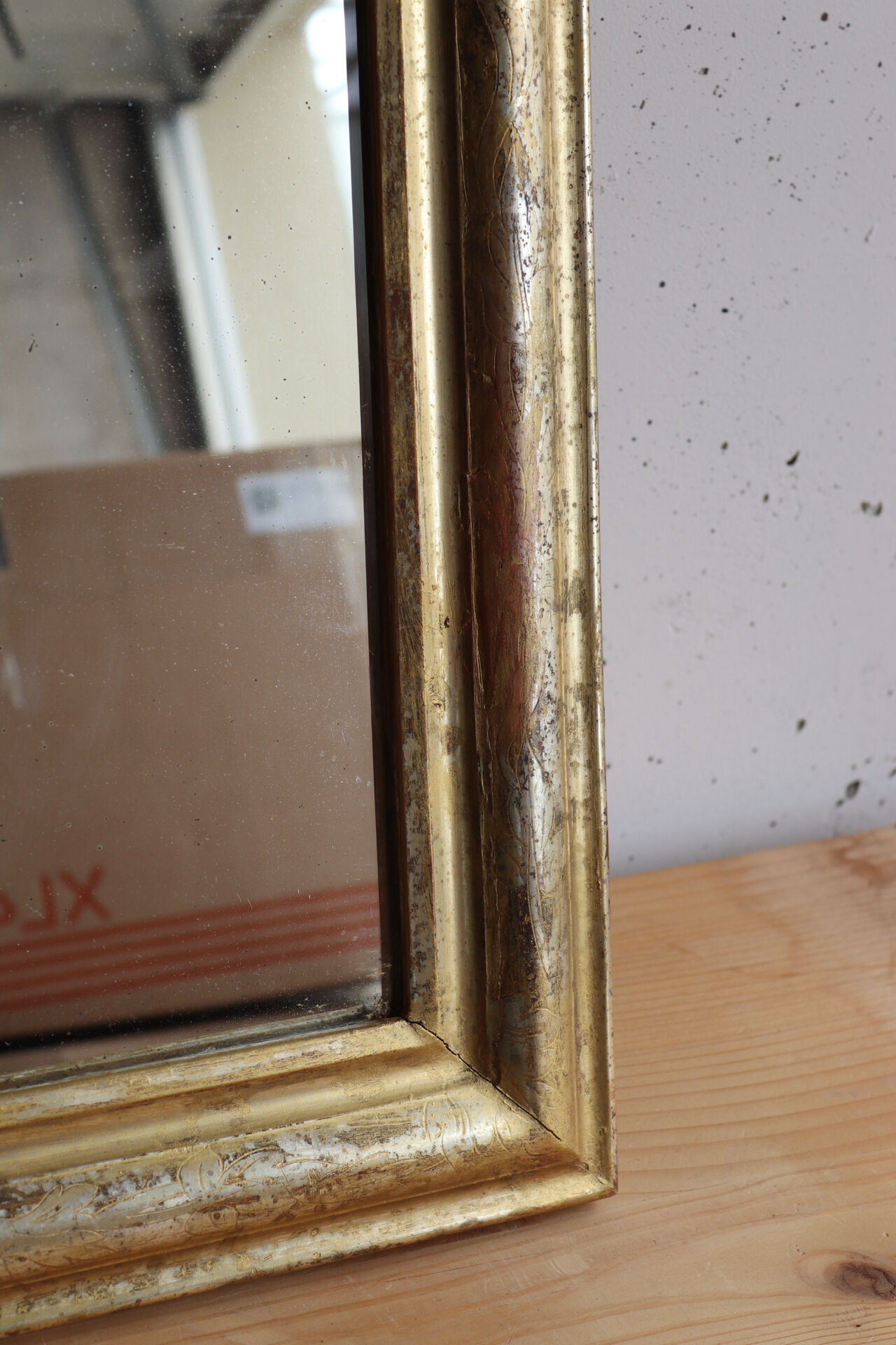 Antique Louis-Philippe gilded small mirror