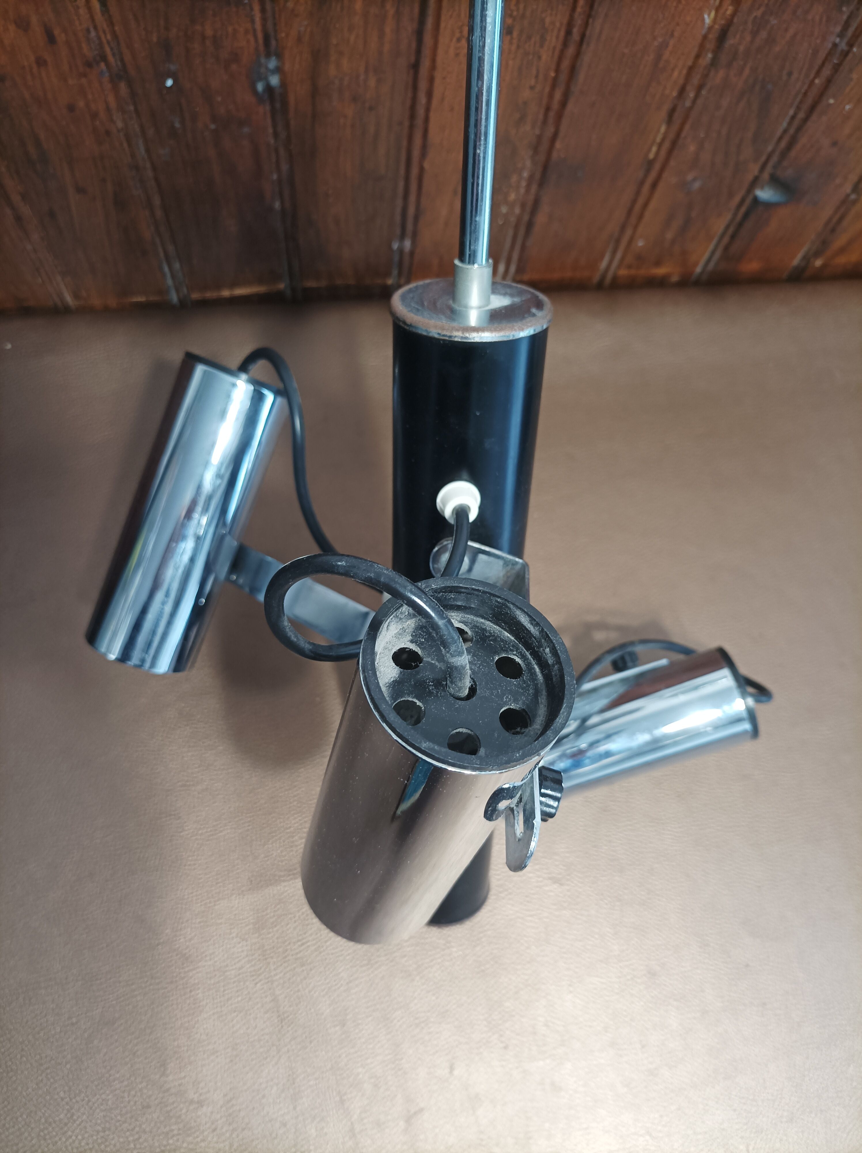Chandelier chrome 3 spots 1970