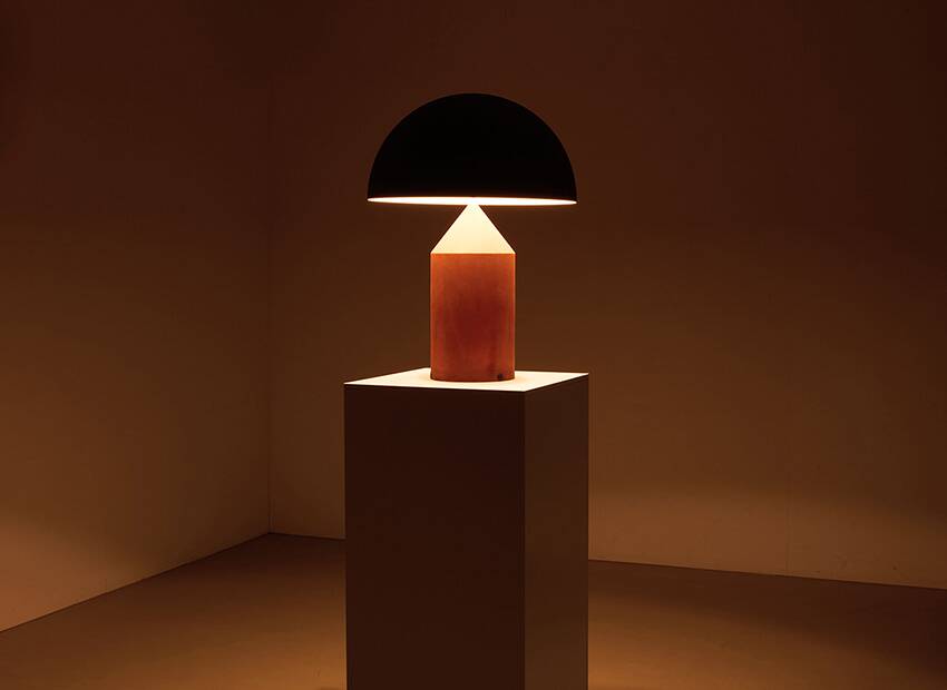 Rare lampe de table Atollo 1ère édition par Vico Magistretti pour Oluce Italie 1977