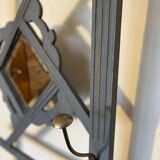 Porte manteau vestiaire art déco en bois patiné gris