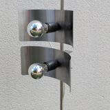 Lampadaire vintage métal brossé – années 70 – style Disderot / Reggian