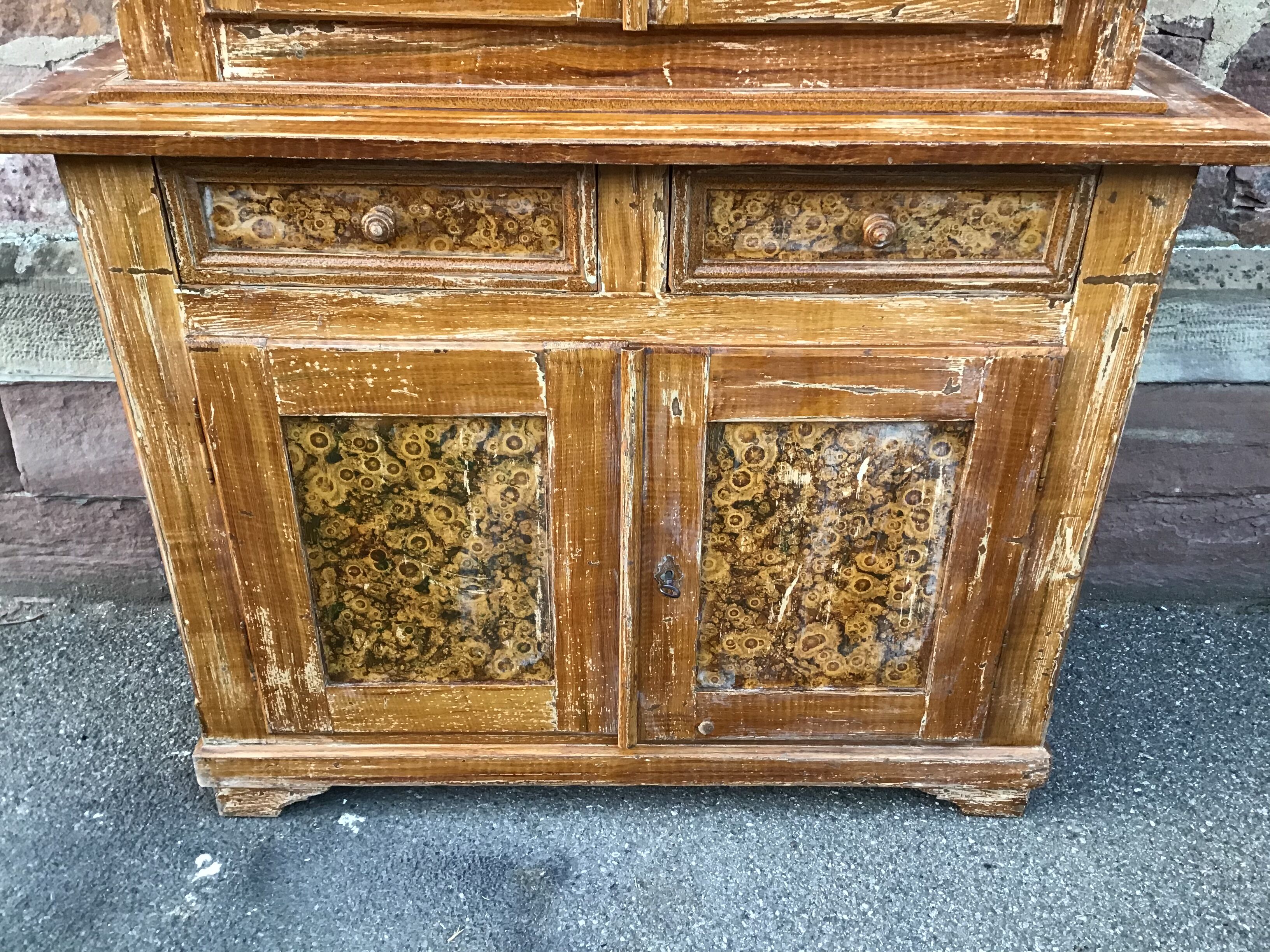 Buffet 2 corps sapin Alsace cottage 1920