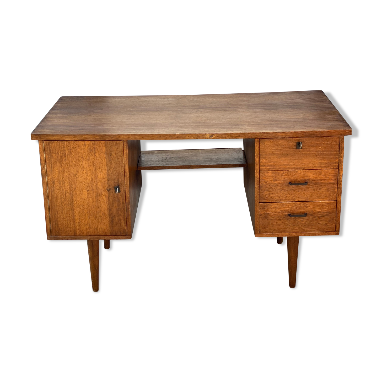 Vintage mid century modern oak desk