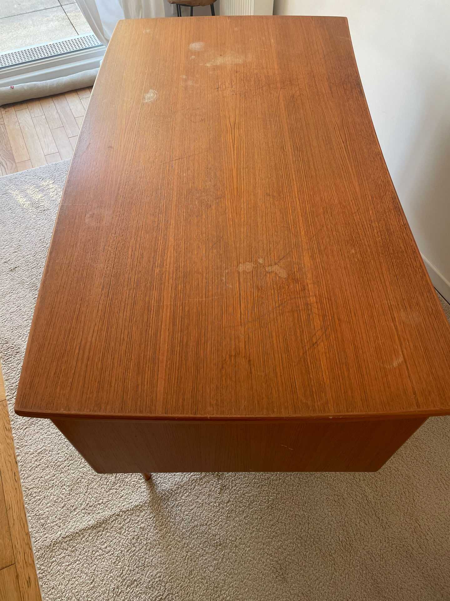 Vintage double-sided Danish teak desk