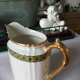 Lovely Empire style green and gold coffee maker and milk jug