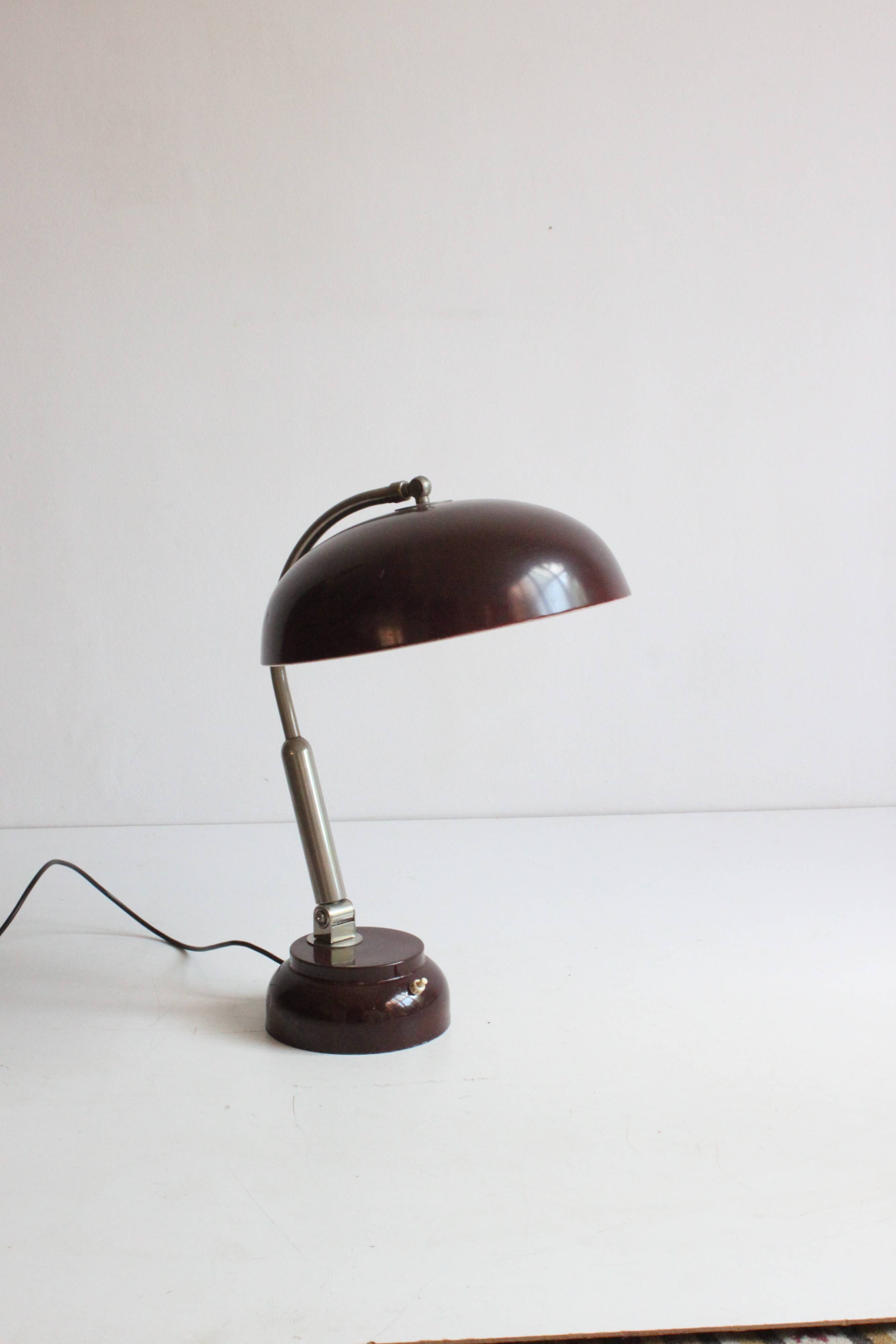 Lampe de bureau en métal avec anneau lumineux par Hala, Pays-Bas, années 1950