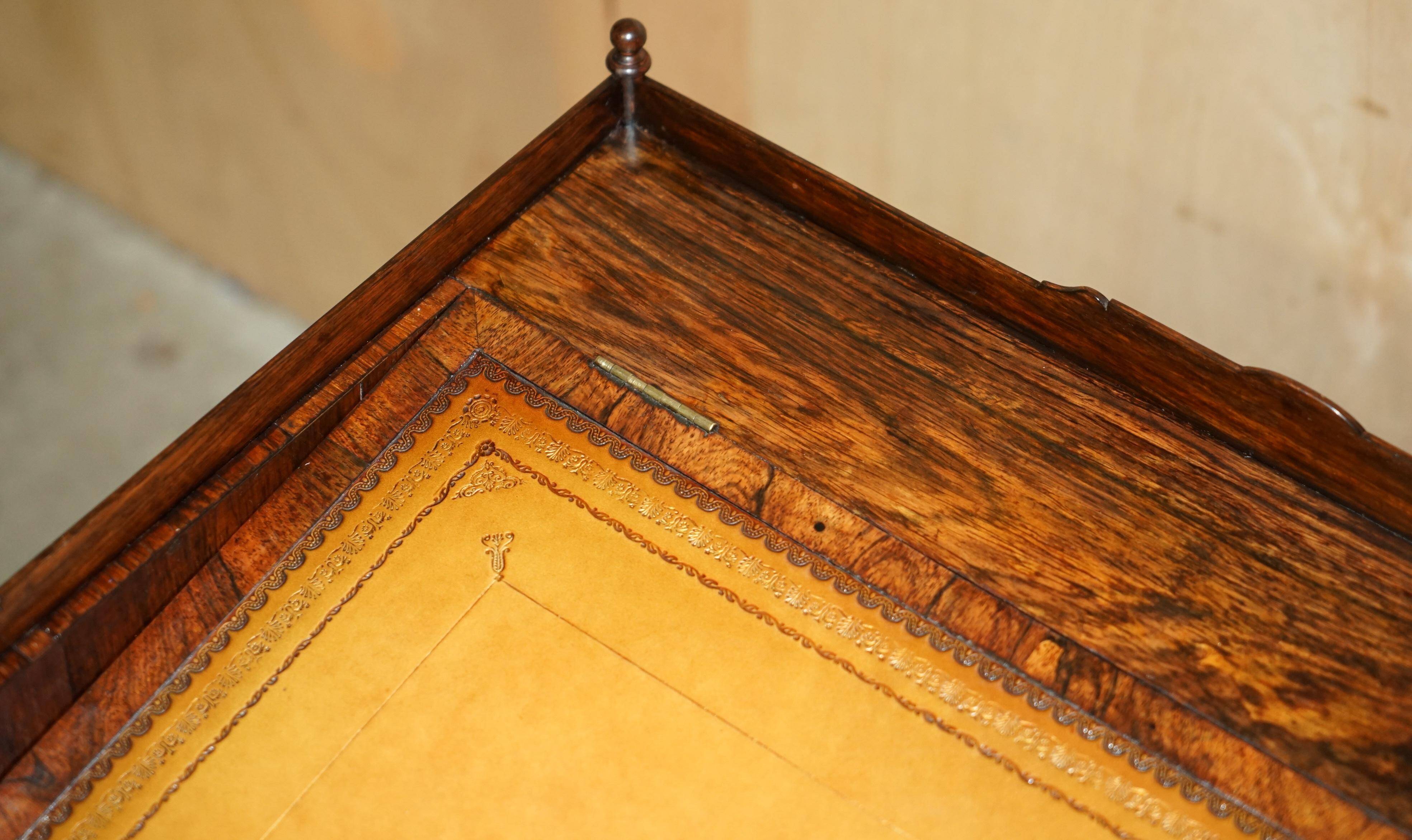 Davenport Regency Antique Desk Circa 1810-1820 in Hardwood and Leather