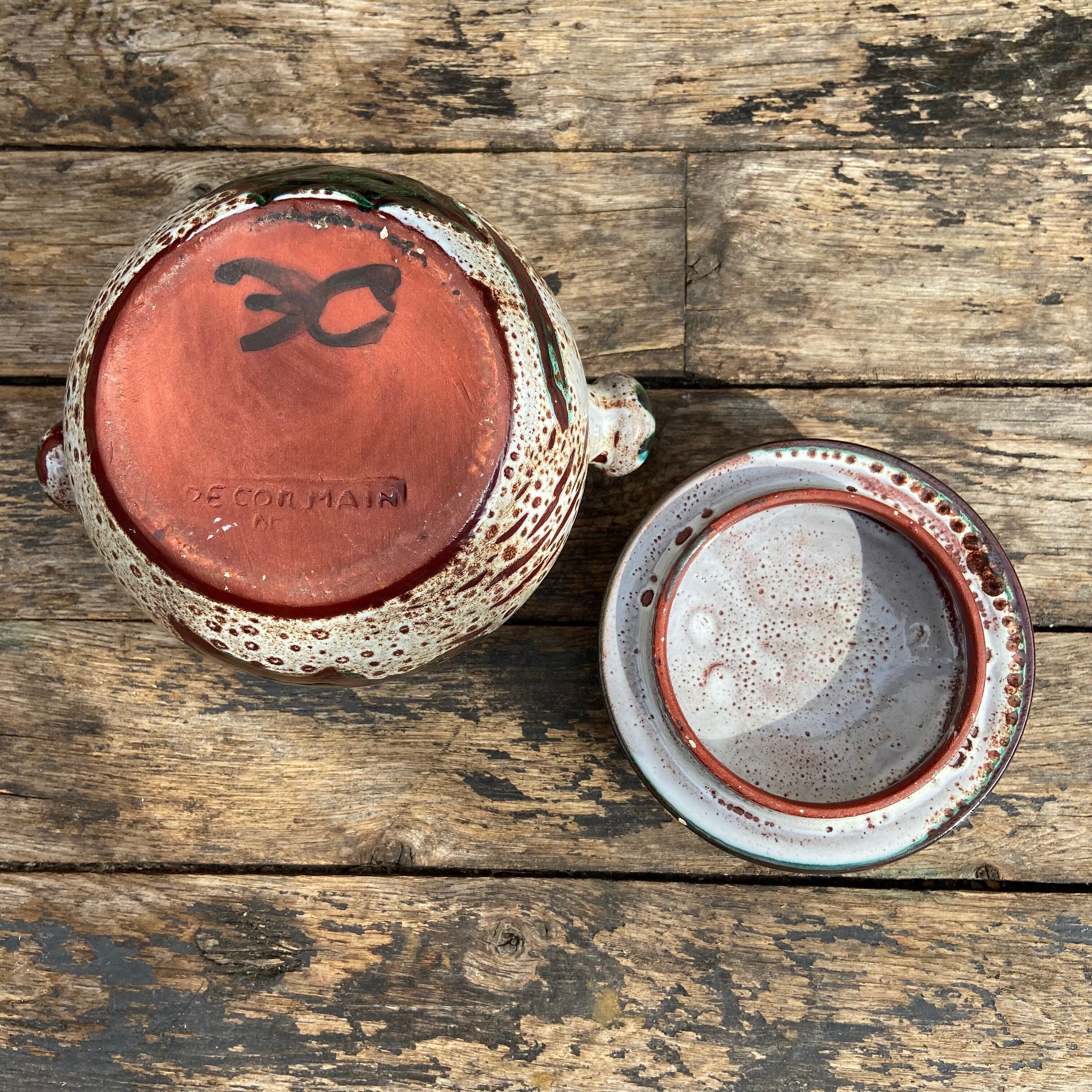 Vallauris ceramic candy-thistle pattern-60s