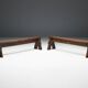 Brutalist Folk Art Benches, France, 19th Century