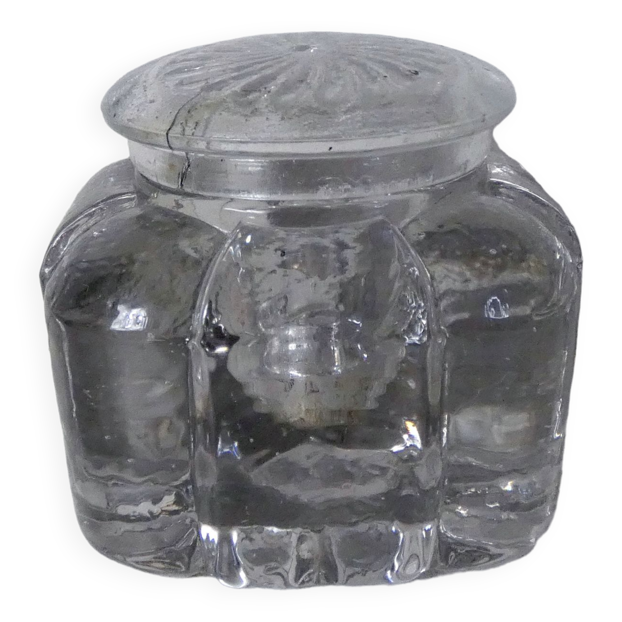 Old glass inkwell