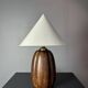 Midcentury faux bois ceramic Coco de Mer table lamp, 1970s