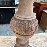 Pair of wooden base lamps