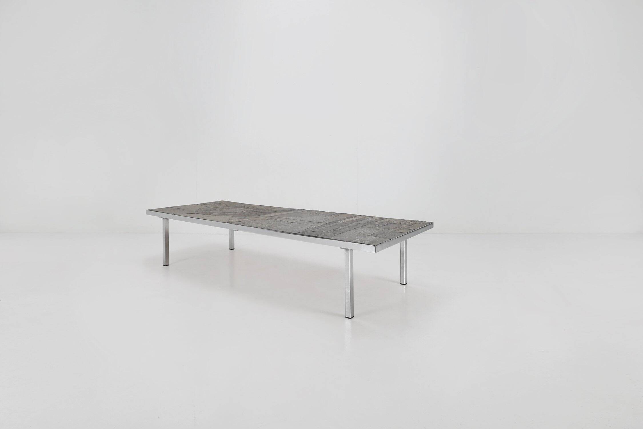 Brutalist Coffee Table Handmade and signed by Pia Manu, 1960s