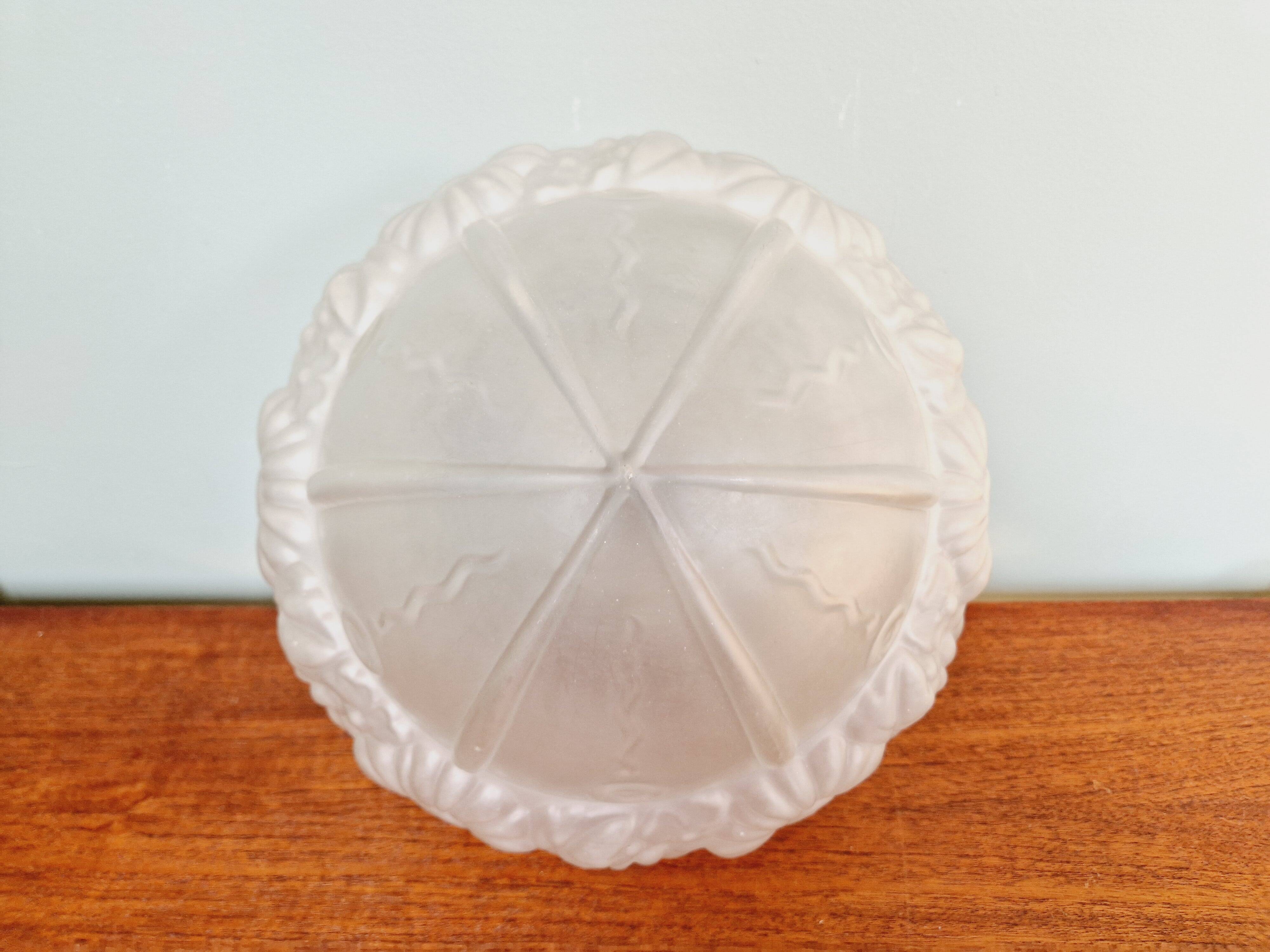 Art Deco ceiling lamp in satin glass, 1920s-30s