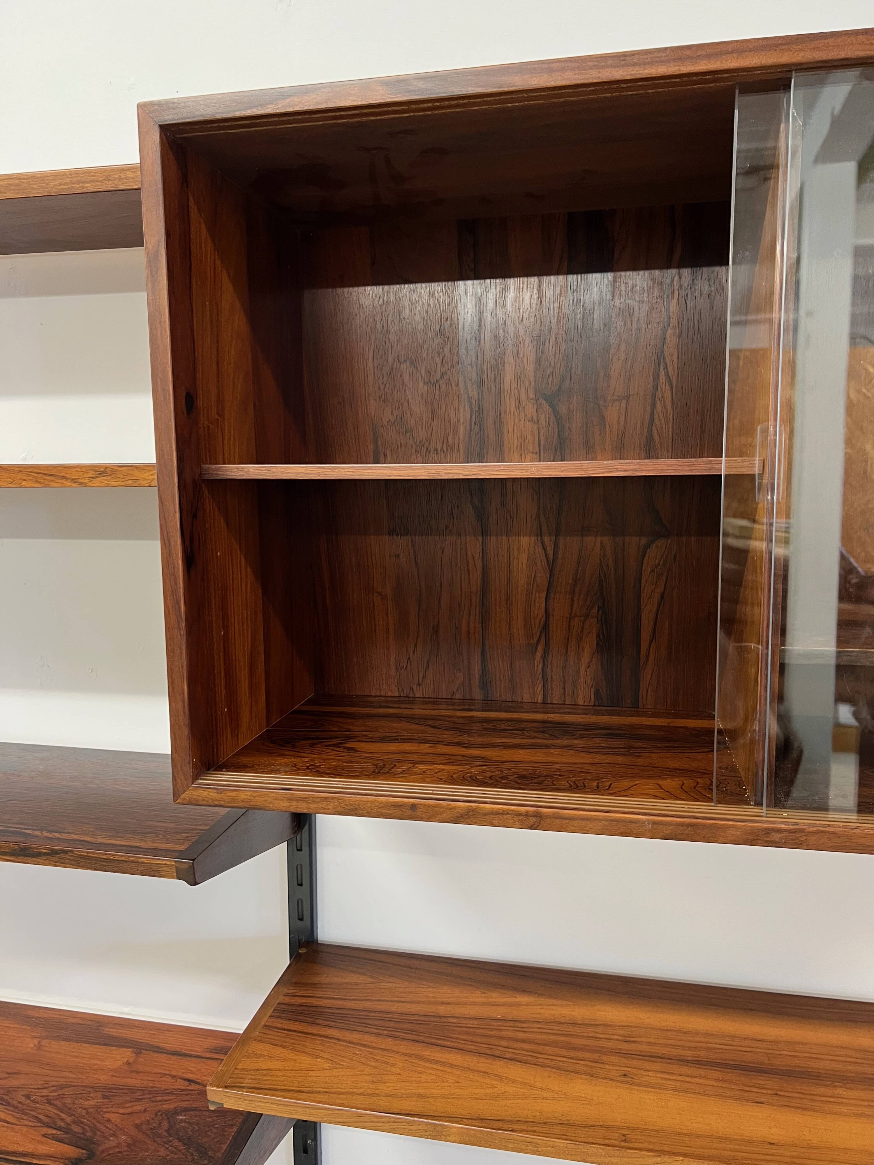 Rosewood Modular Wall System By Kai Kristiansen for Feldballes, 1960s.