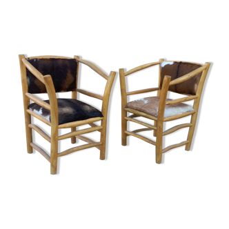 Pair of armchairs, mountain furniture