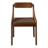 Chaise scandinave vintage en orme et corde tressée, design 1950
