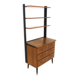 Commode-bibliothèque en teck, Suède, 1950