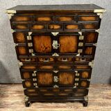 Japanese style cabinet in ironwood and gilded bronze, 19th century