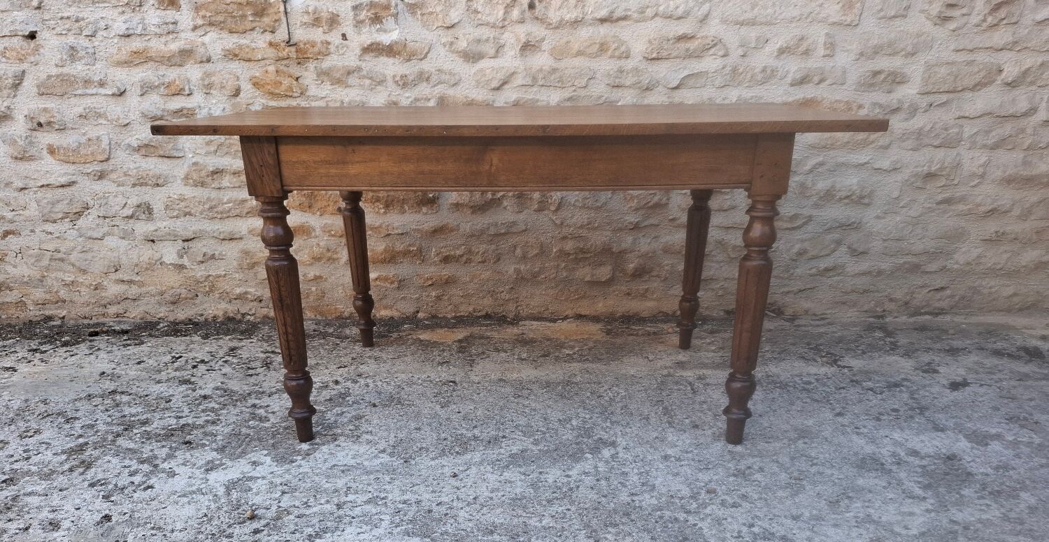 231 cm oak farmhouse table