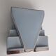 Art deco vase in sky blue and silver ceramics