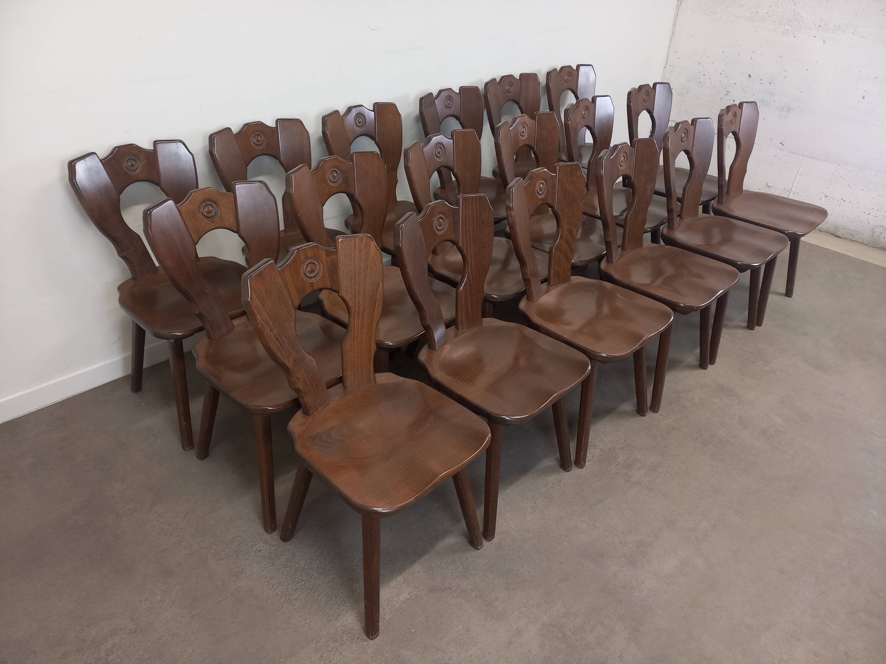 Set of 6 brutalist bistro chairs