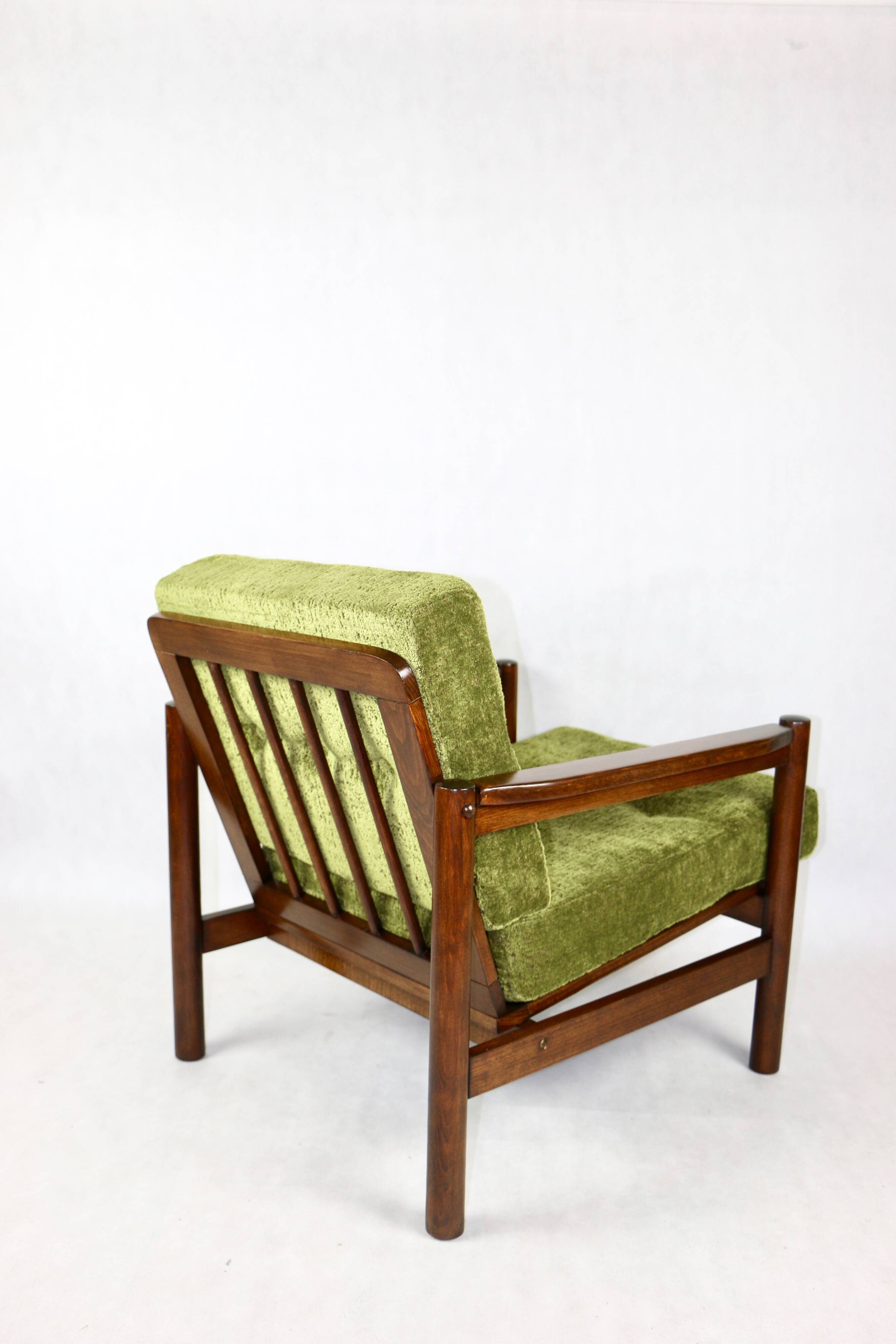 Vintage armchair in green olive, 1970s