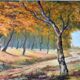 oil painting on canvas autumnal landscape signed "Senneret" vintage