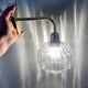 Vintage bubbled glass globe wall light